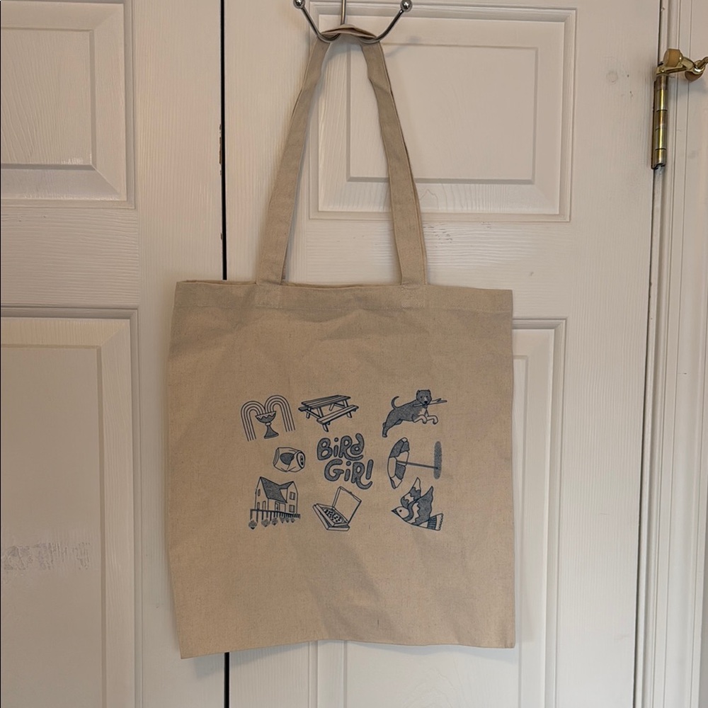 Bird Girl Canvas Tote Blue Graphics